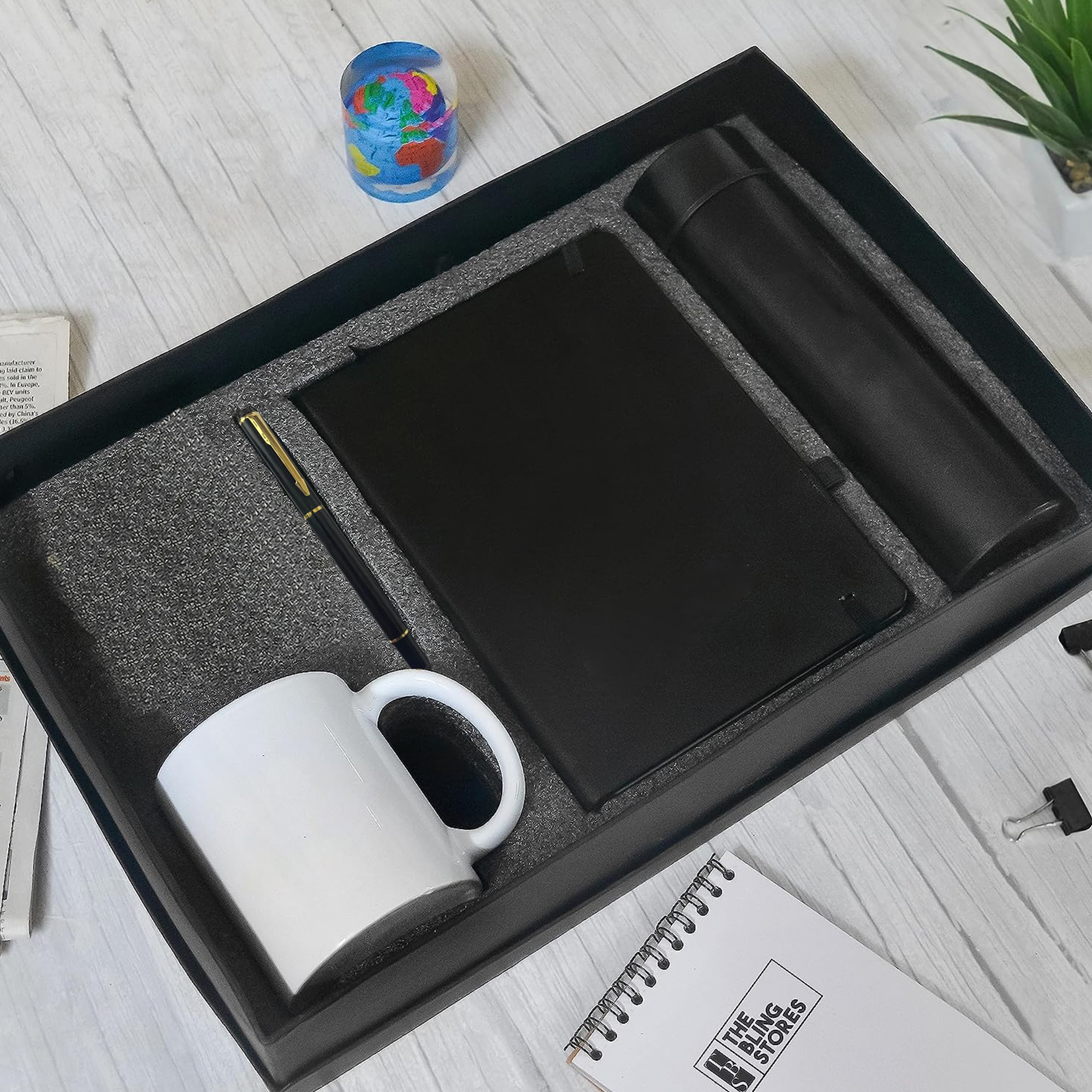 4 in 1 Corporate Diary Gift Set which includes Diary, Mug, Metal Pen & Hot & Cold Water Bottle