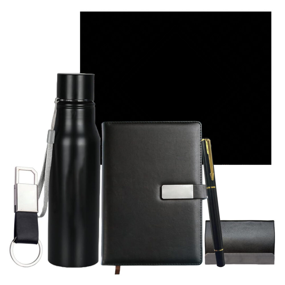 5 in 1 Corporate Diary Gift Set which includes Diary, Cardholder, Metal Pen, Keychain, Hot & Cold Water Bottle