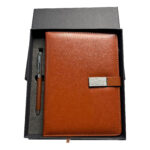 2 in 1 Brown Diary & Pen Gift Set for Men and Women