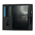 4 in 1 Set Diary with Belt and Pen Card Holder and Metal key-chain