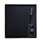 3 in1 Combo set comes with Black Elastic Diary, Keychain & Pen Gift Set For Corporate Gifts