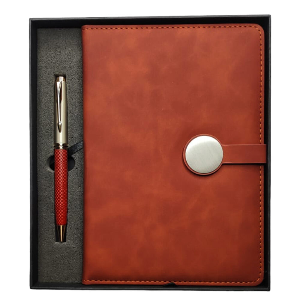 2 in 1 Leather Diary with Unique Pen for Occasional Gifts