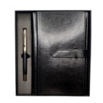 Black Leather Belt Diary with Unique Pen Gift Set- Corporate Gifts India