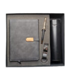 4 in 1 Corporate Gift Set Leather Diary, Unique Metal Pen, Temperature Water bottle and Metal Keychain