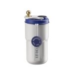 Insulated Coffee Travel Mug with Touch Screen Digital Temperature Display Travel Flasks, 420 Ml, 304 Stainless Steel Reusable - Leak Proof, Thermal Mug (Blue)